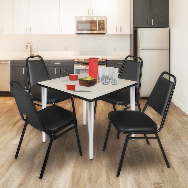 Regency Kahlo Square Table & Chair Sets, 42 W, 42 L, 29 H, Wood, Metal, Vinyl Top, Maple TPL4242PLCM29BK - main